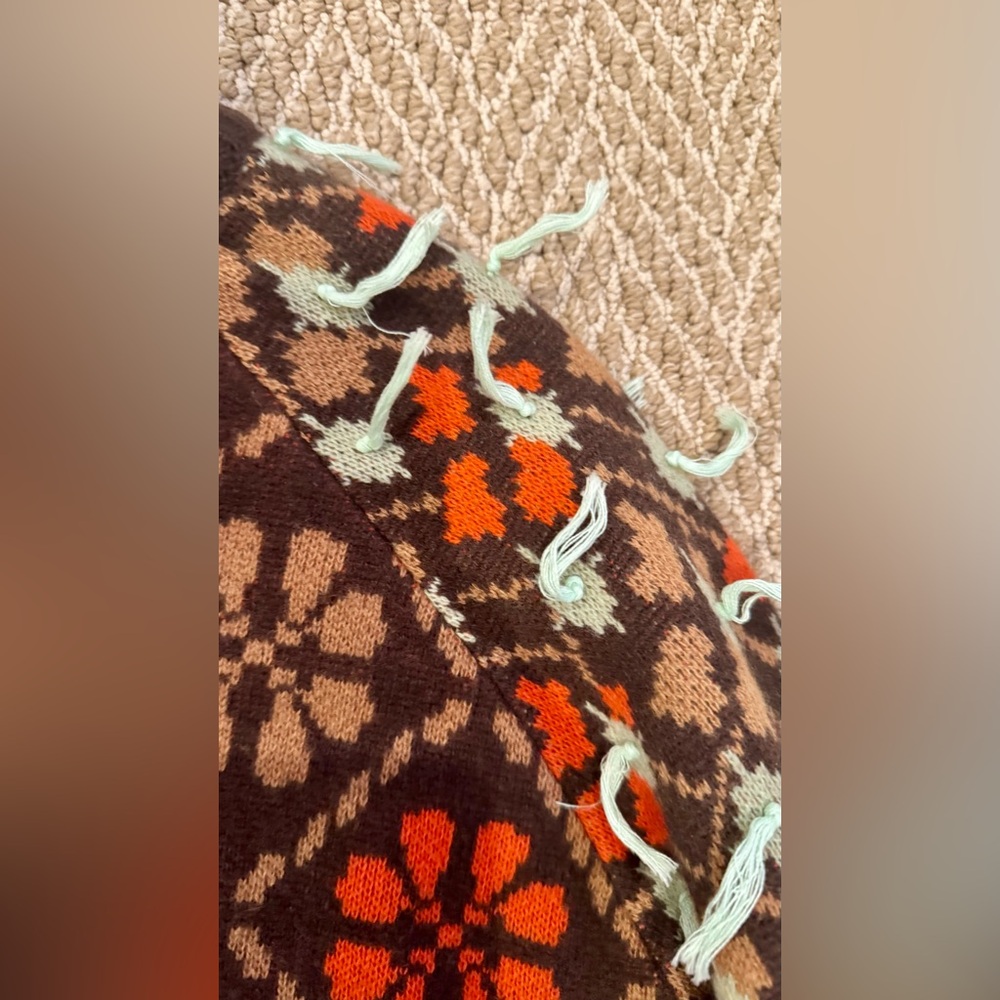 Lingua Franca Textured Brown, Orange and Beige Crewneck Sweater - Picture 4 of 4